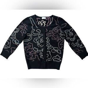 ✨TSE✨Cashmere Abstract Floral Patterned Cardigan